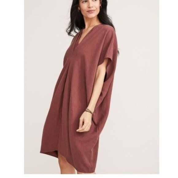 Hatch Maternity The Nanda Slouch Dress Nursing Dress in Brown One Size - Picture 1 of 9